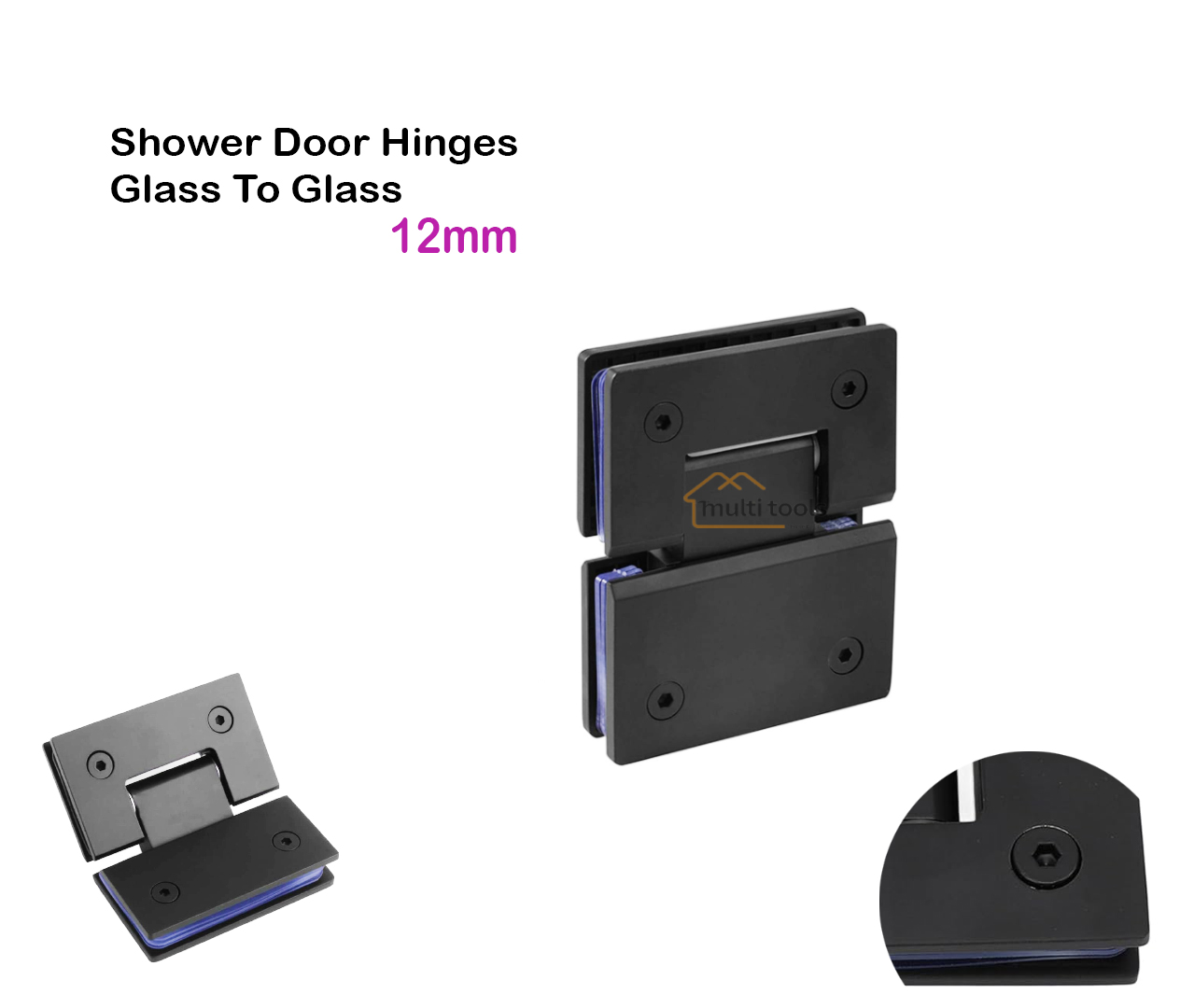 Shower Door Hinges Glass To Glass (12mm)